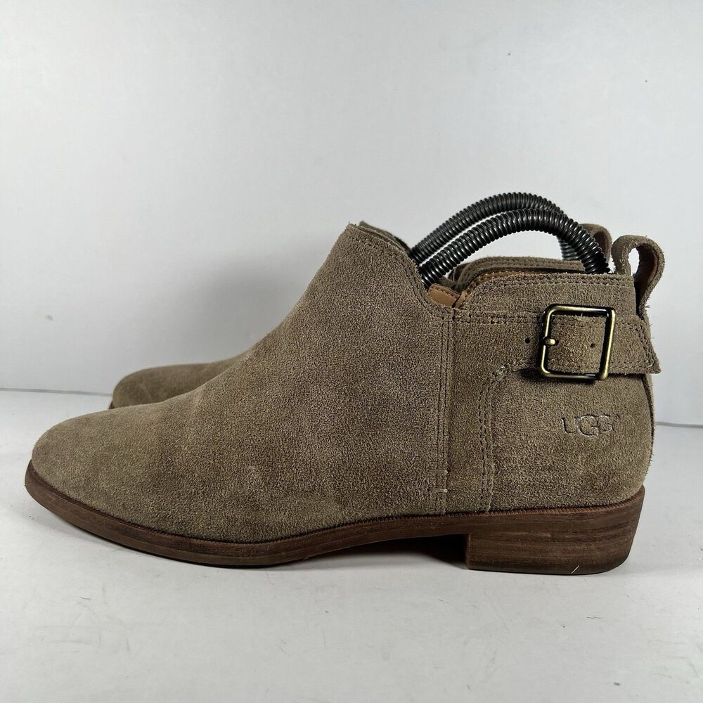 UGG Australia Kelsea Tan Suede Side Zip Ankle Boots Women's Size 7.5 - Picture 3 of 7